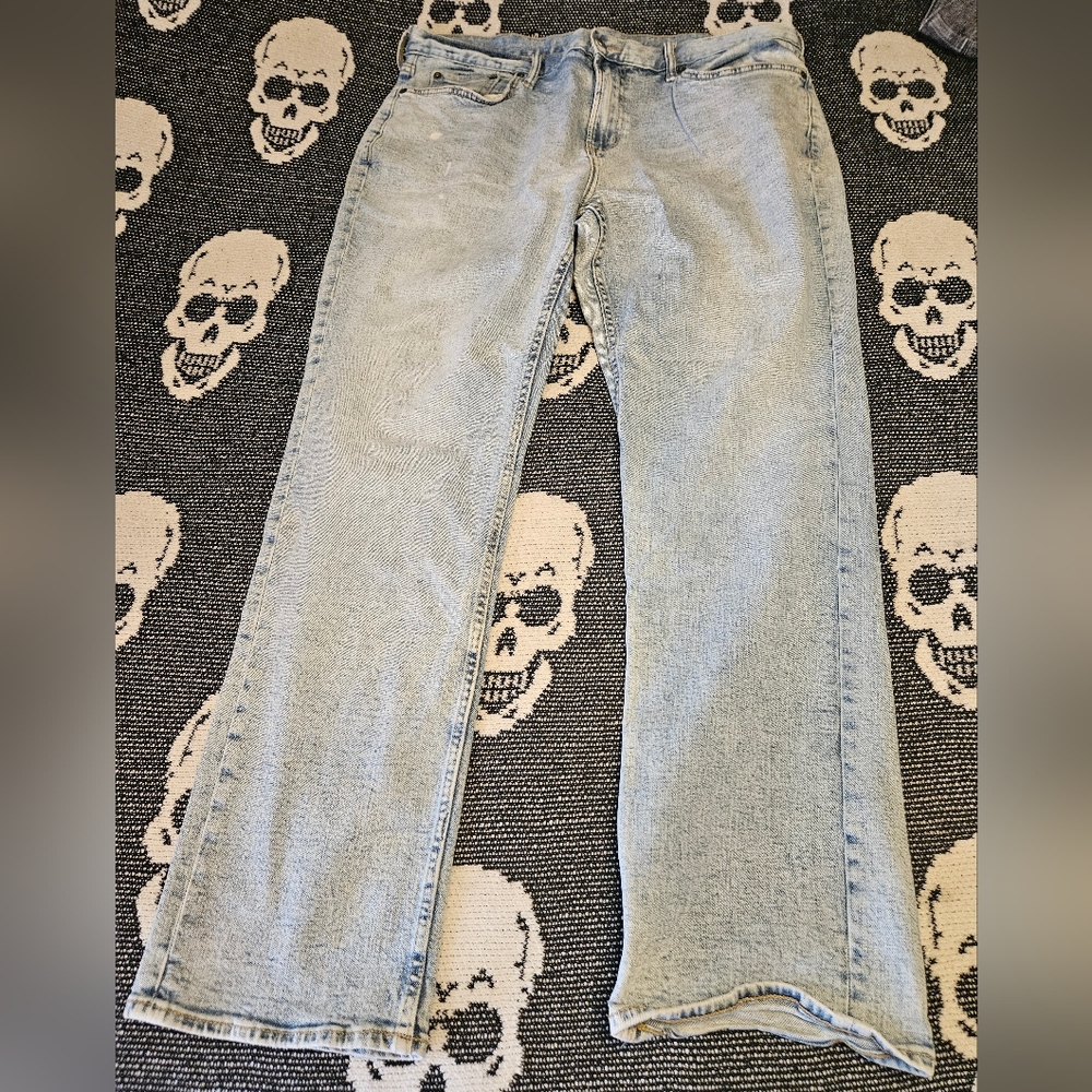 Old Navy Distressed Straight Leg Denim